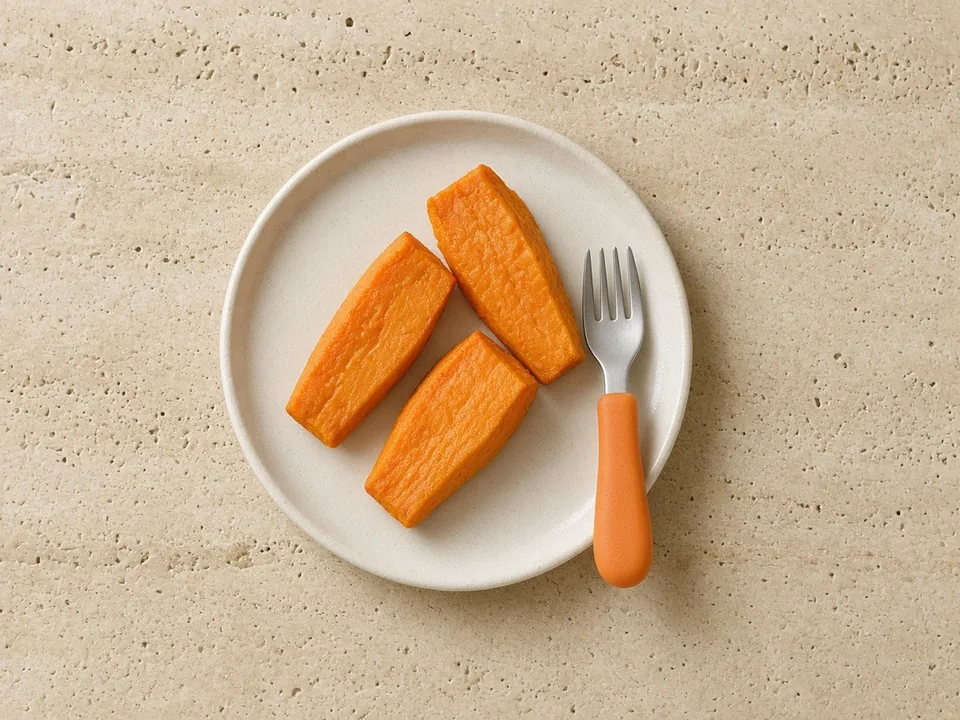 Sweet potato for 18 months+: roasted pieces or in family meals