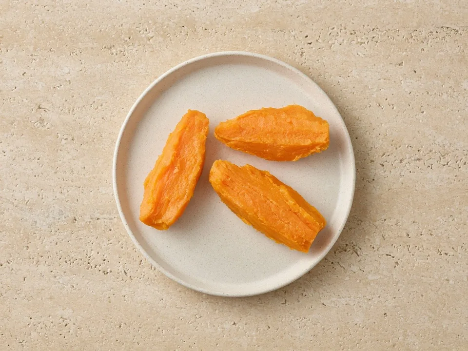 Sweet potato for 6 months+: soft wedges or mashed sweet potato