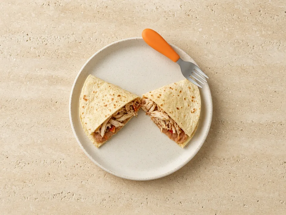 Tacos for 18 months+: family soft tacos, cut up