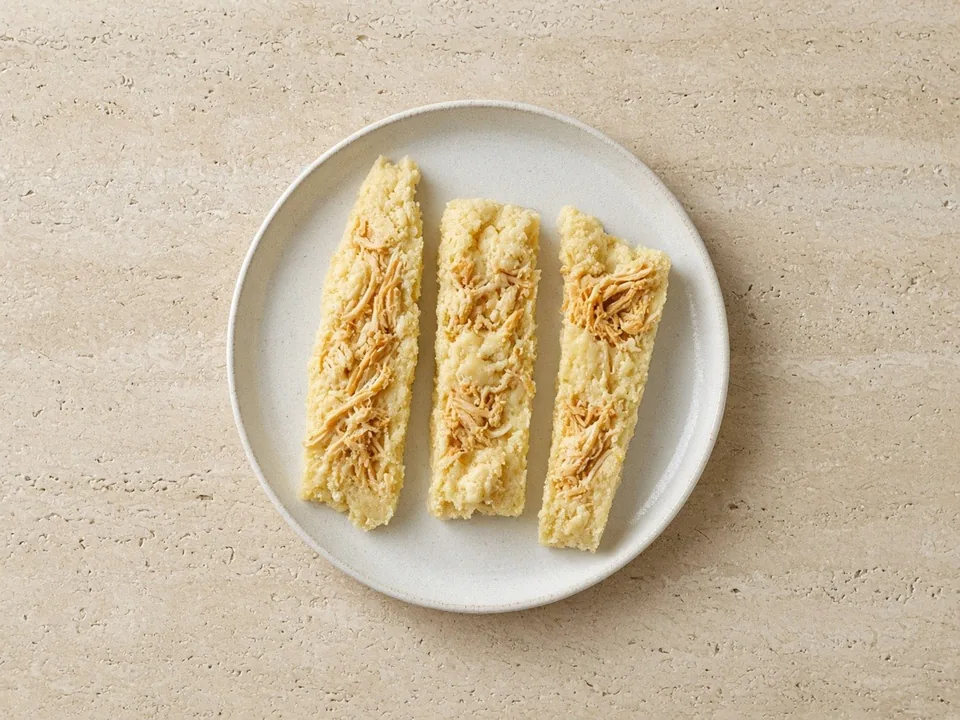 Tamales for 6 months+: mashed masa and filling, or flat strips