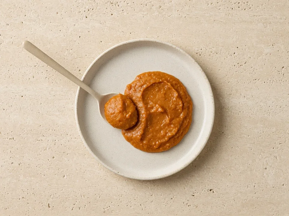 Tamarind for 6 months+: smooth sieved paste, cooked into a soft food