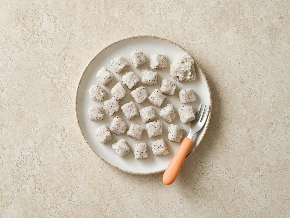 Taro for 12 months+: soft-cooked pieces or in dishes