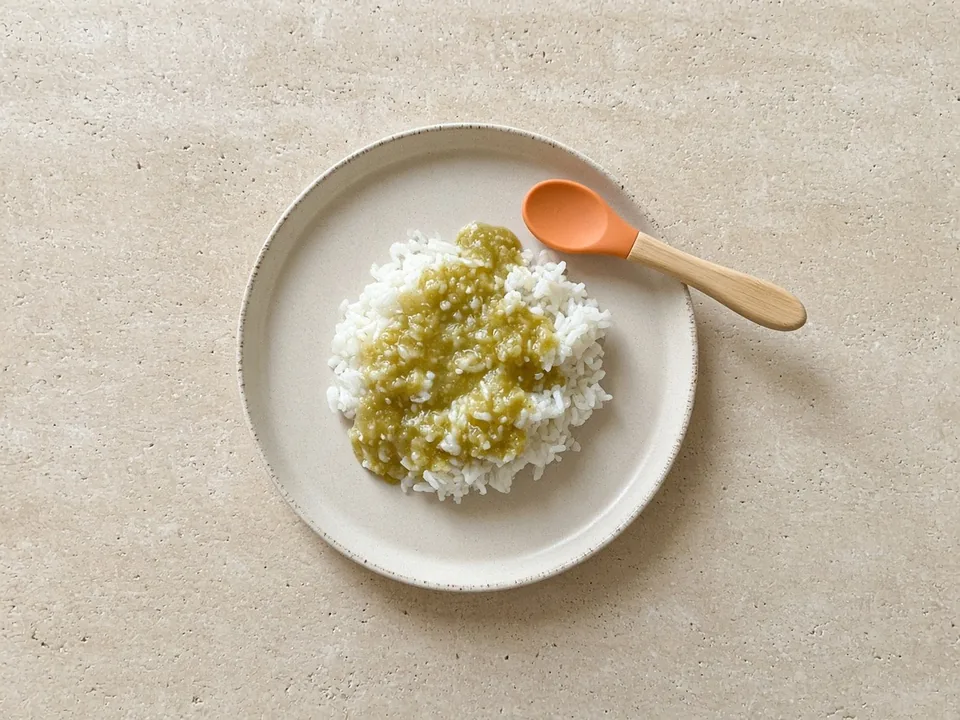 Tomatillo for 9 months+: cooked sauce or small soft pieces