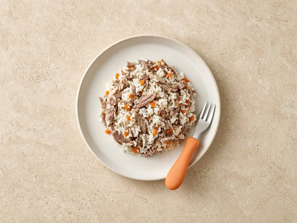 Tongue for 12 months+: shredded, in family meals