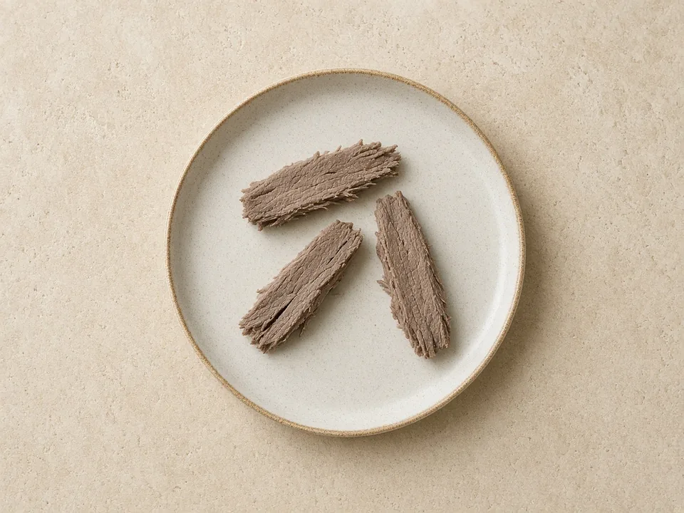 Tongue for 6 months+: tender strips or finely shredded