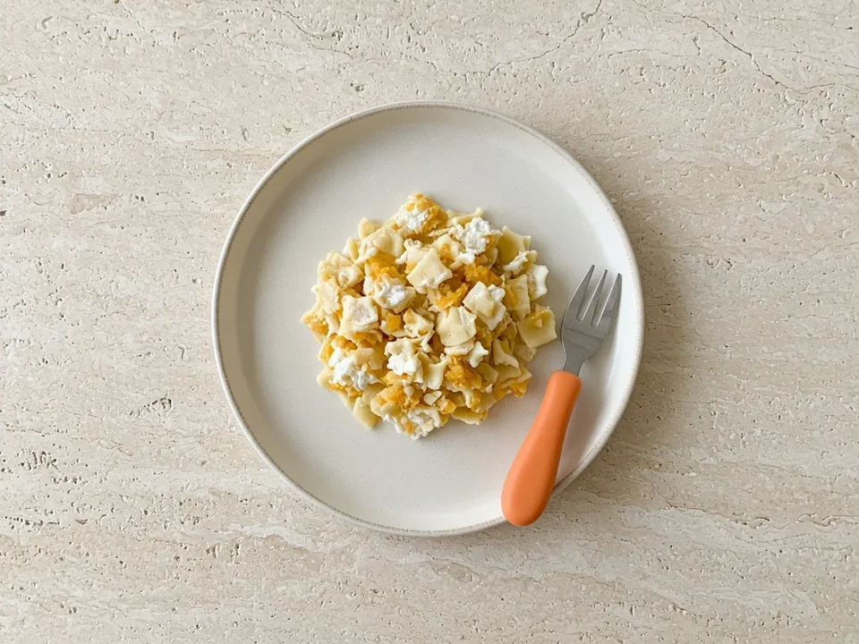 Tortellini for 18 months+: cut tortellini, boiled or baked