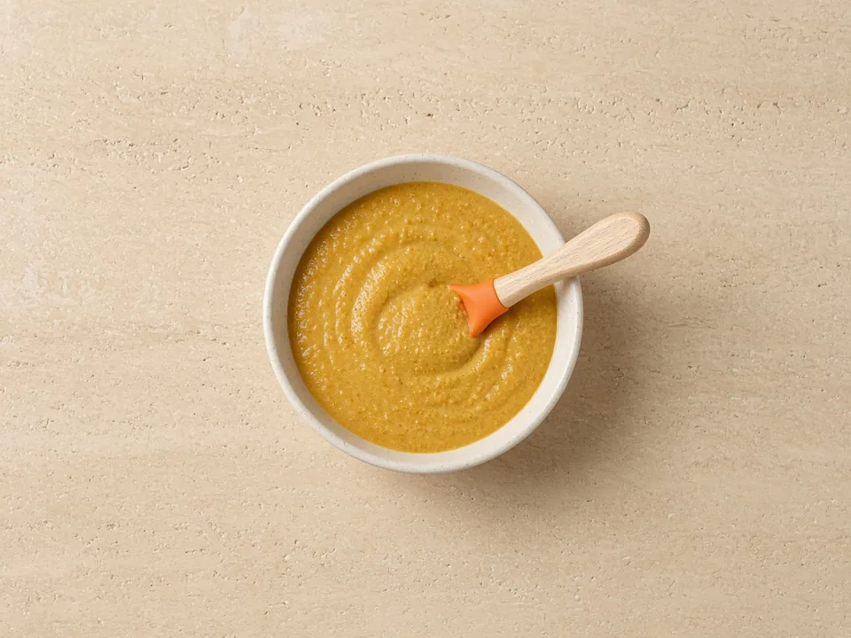 Turmeric for 6 months+: cooked into soft food