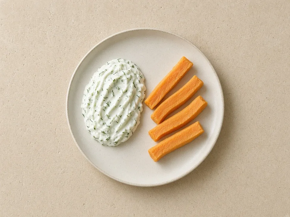 Tzatziki for 6 months+: homemade, unsalted, on a spoon or as a dip