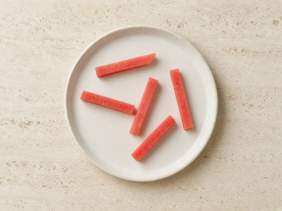 Watermelon for 18 months+: pieces, thin sticks or in fruit salad