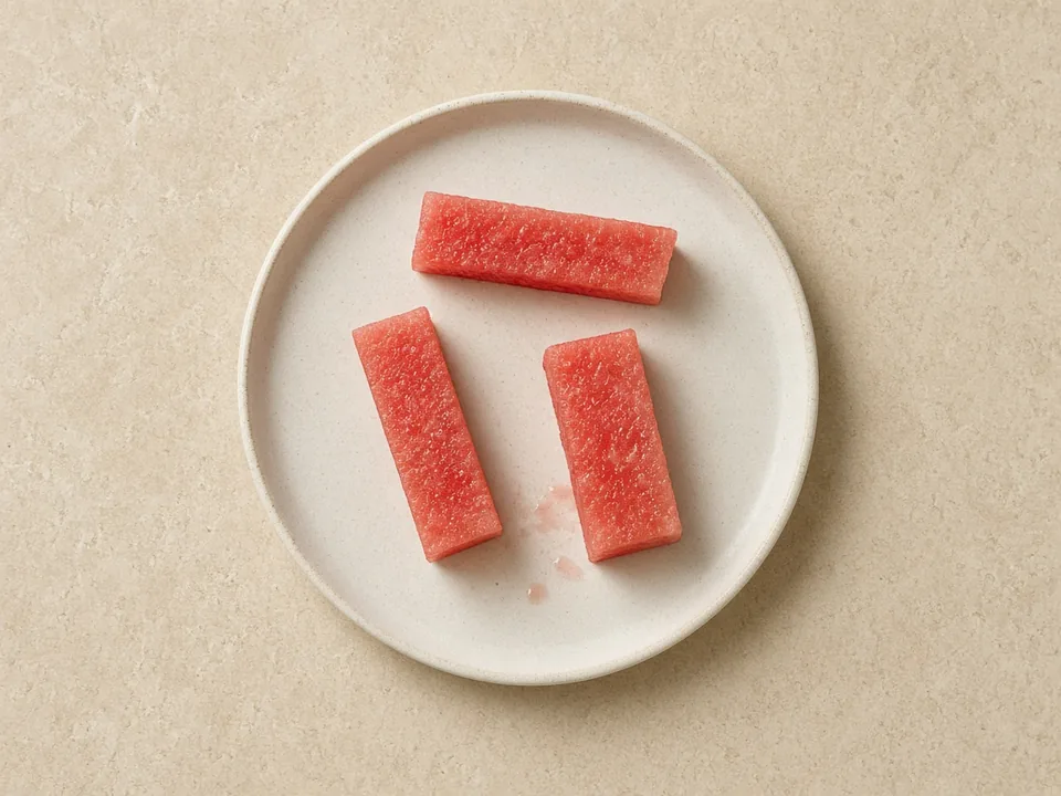 Watermelon for 6 months+: finger-sized sticks, rind and seeds removed