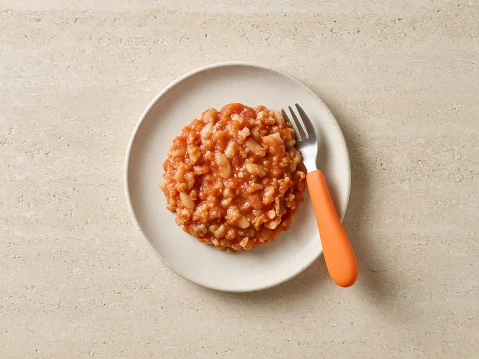 White beans for 18 months+: flattened in family meals