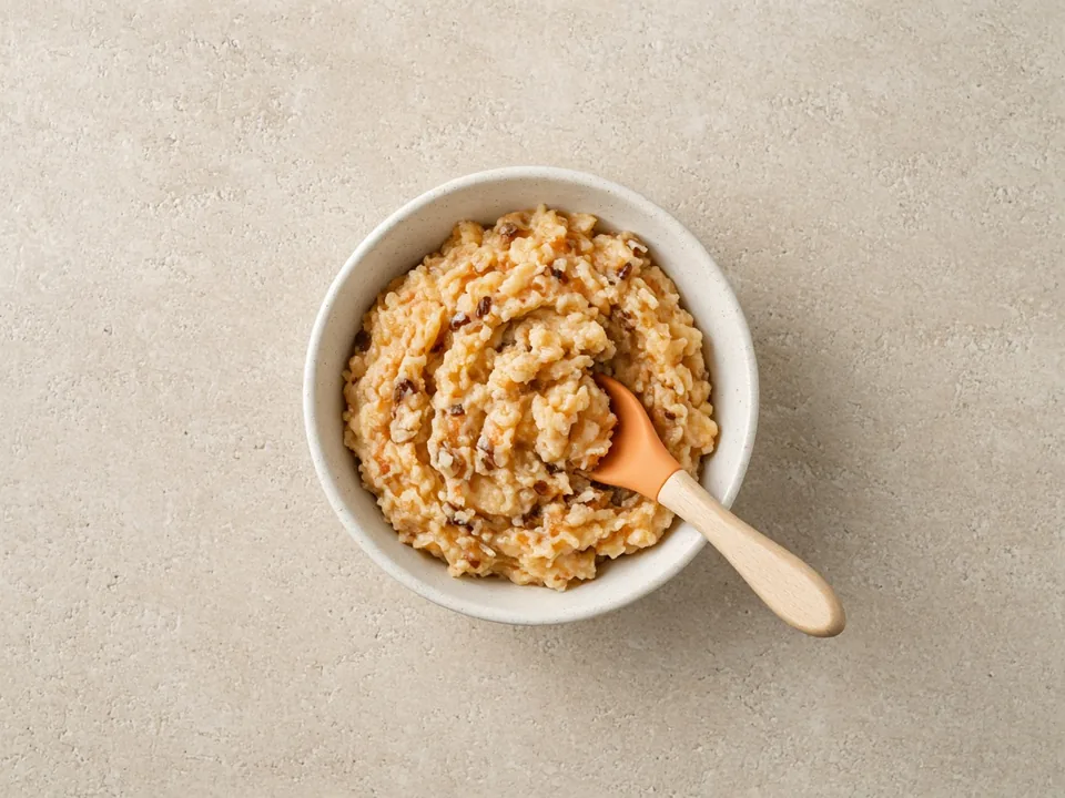 Wild rice for 9 months+: mashed wild rice in moist foods