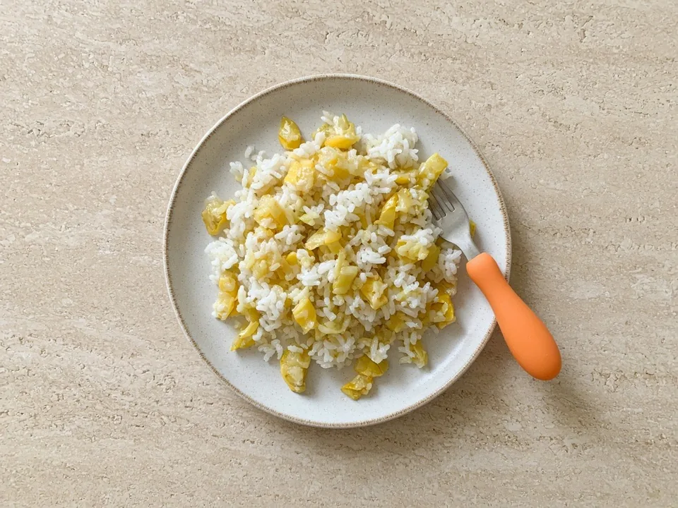 Yellow squash for 18 months+: cooked pieces or in family meals