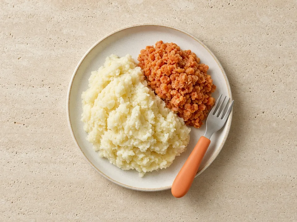Yuca (cassava) for 12 months+: soft-cooked pieces or in dishes